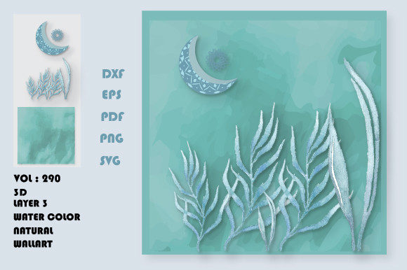 3D Watercolor Layer Natural Wall Art