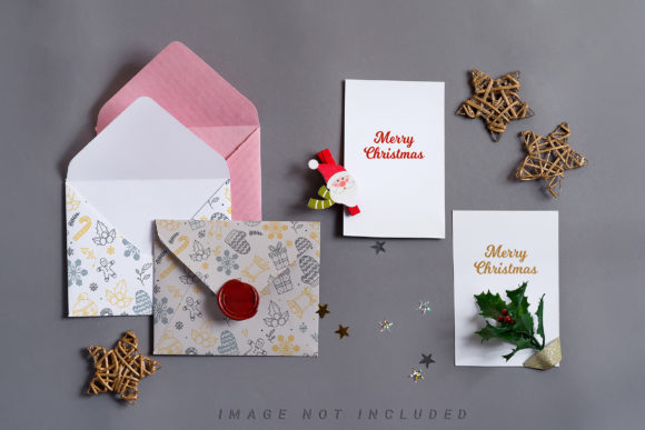 Christmas Mockup Cards Envelope Mockup