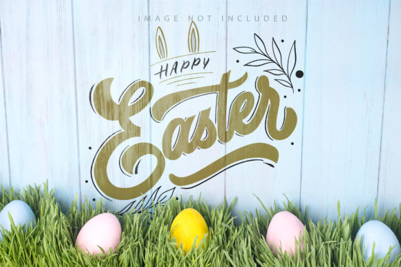 Decorated Easter Eggs Mockup