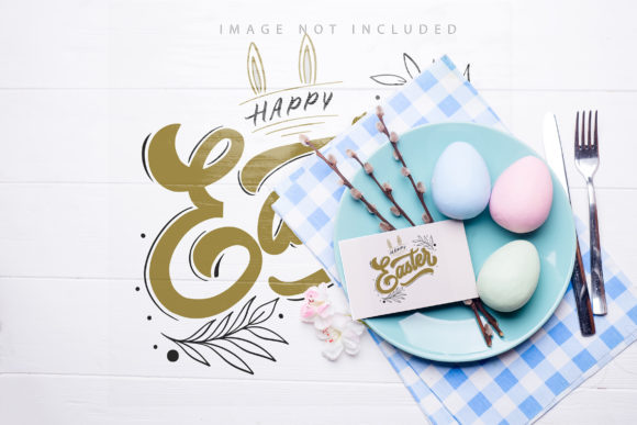Easter Table Setting Mockup