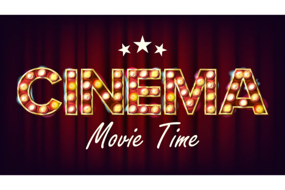 Evaluating Vintage Cinema Movie Time Banners: A Guide to 3D Glowing Vector Assets for Festive Advertising