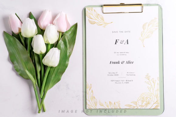 Pastel Tulips with Clipboard Mockup Evaluation