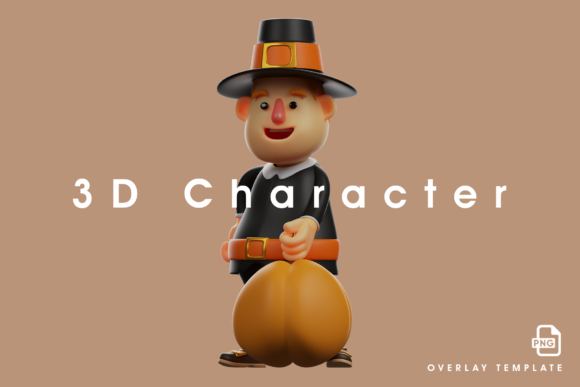 Smiley 3D Thanksgiving Pilgrim Man