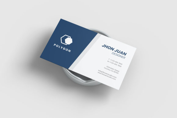 Top View Business Card Mockup