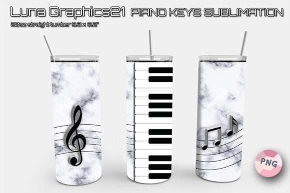 Unleash Your Creativity with the Piano Keys 20oz Skinny Tumbler PNG